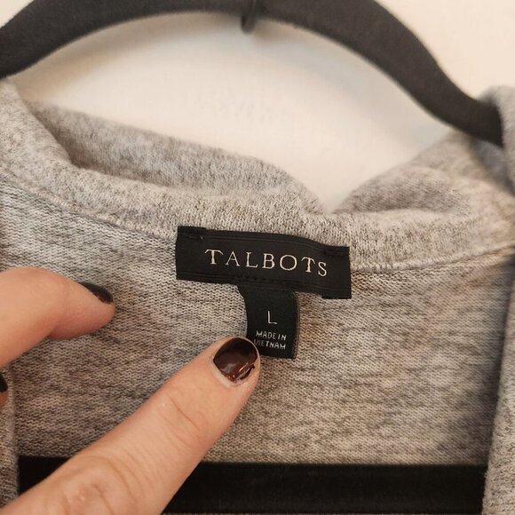 Talbots Lightweight Grey Sweater Wardrobe Basic Office Women's L - Picture 5 of 6